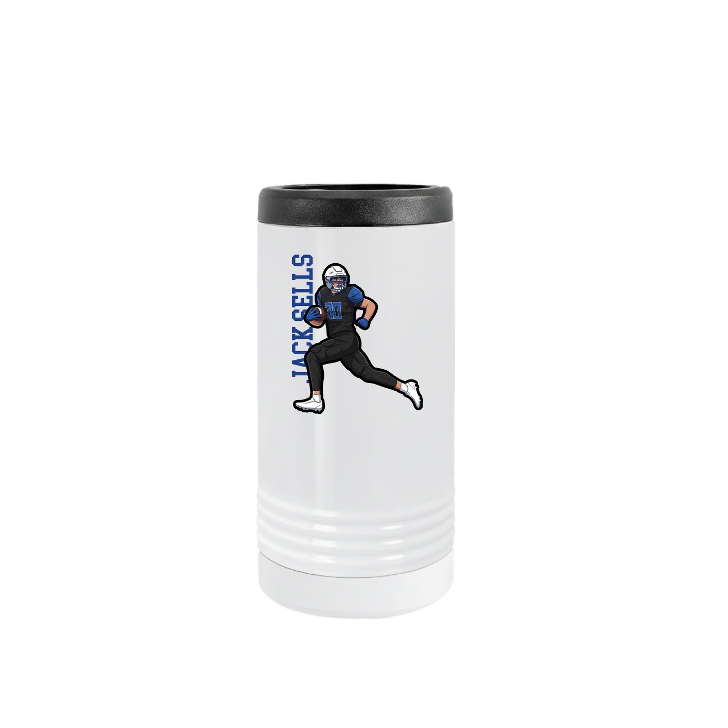 Slim Beverage Holder — Name Vertical in White
