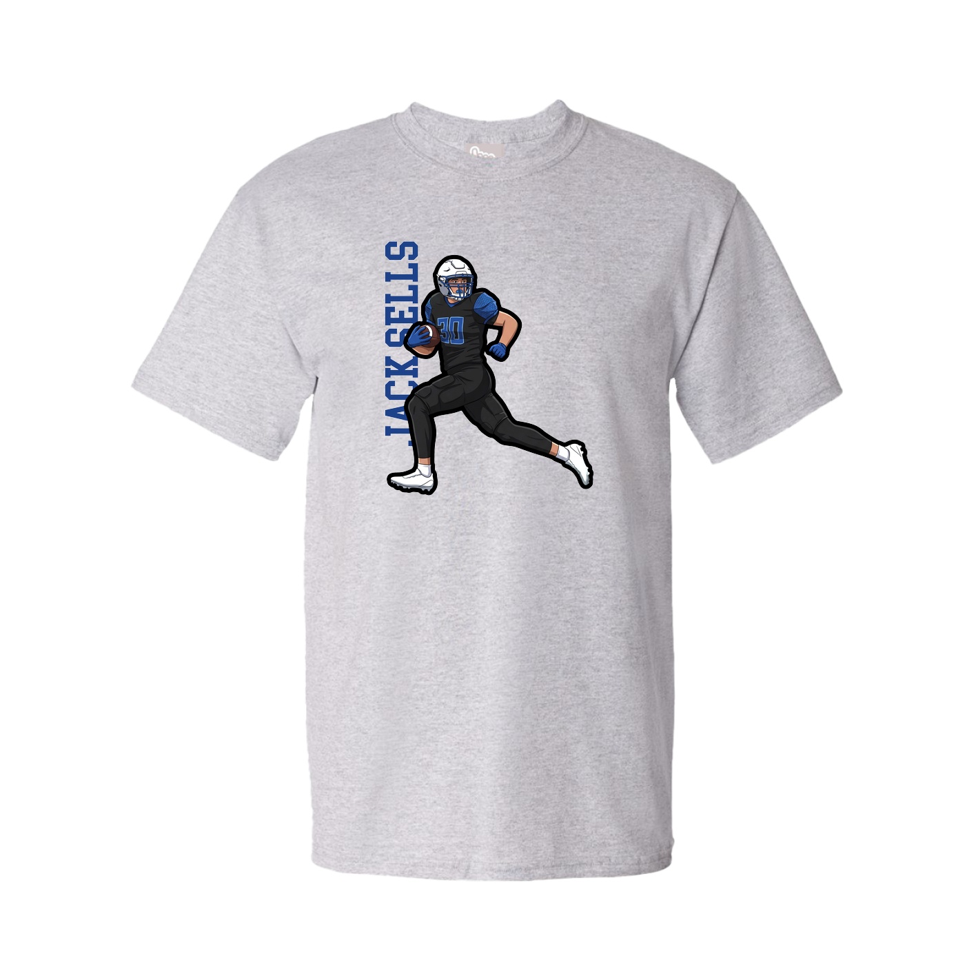 Youth Tee — Name Vertical in Grey