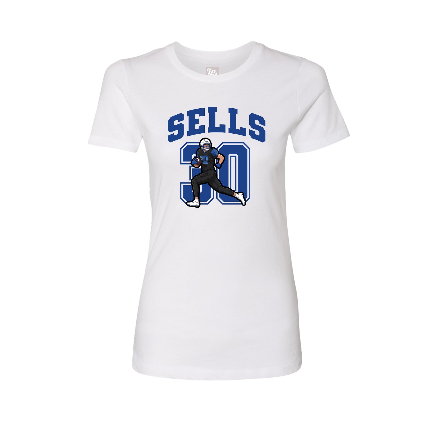 Fitted Women's Tee — Number in White