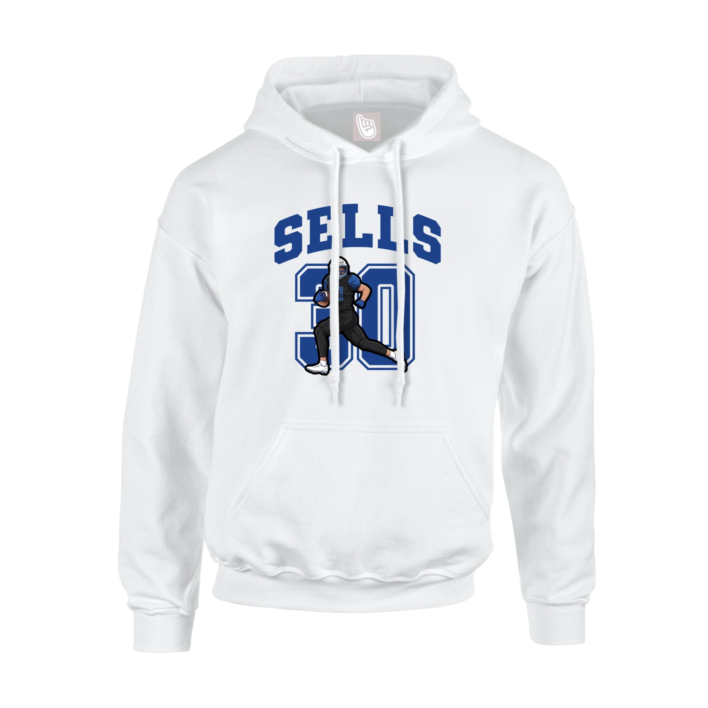 Hoodie — Number in White