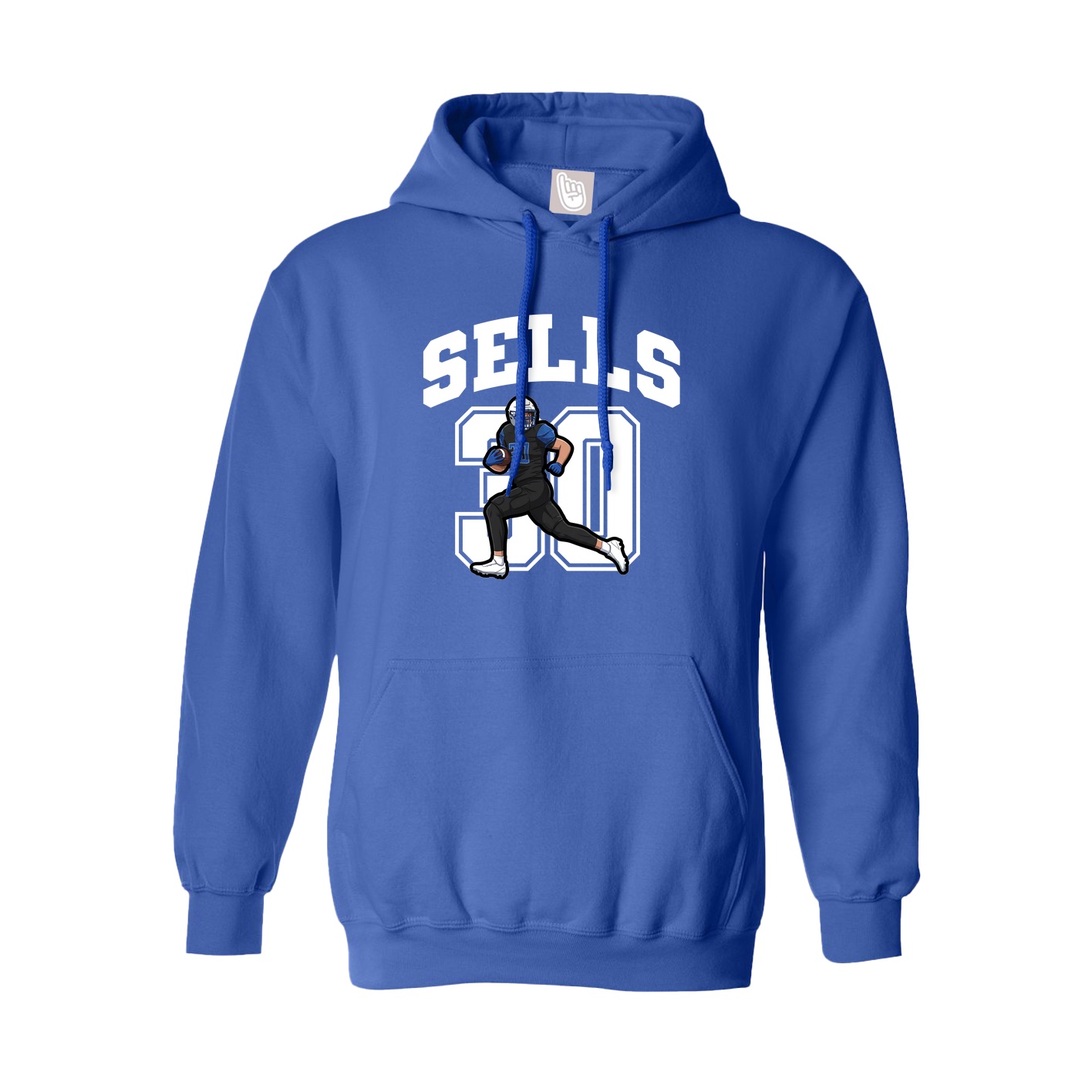 Youth Hoodie — Number in Royal