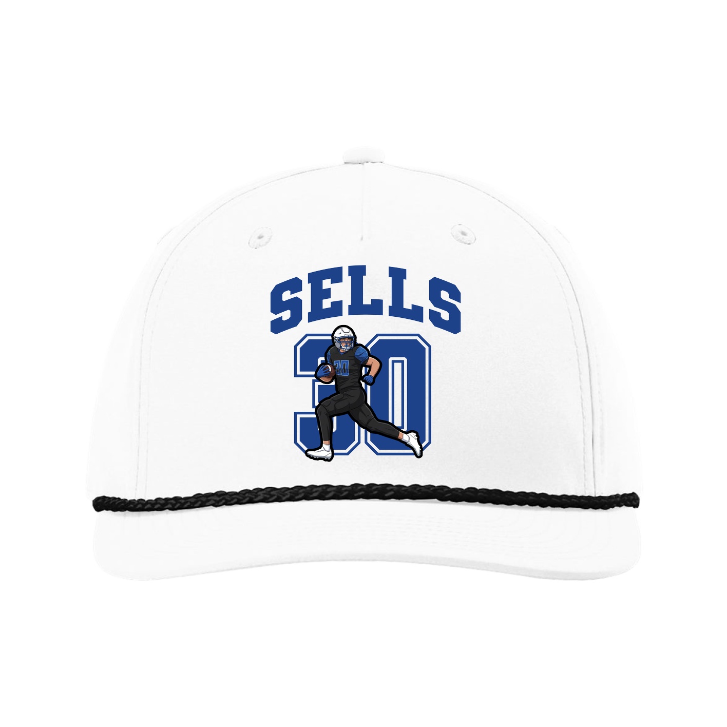 Five-Panel Classic Rope Cap — Number in White