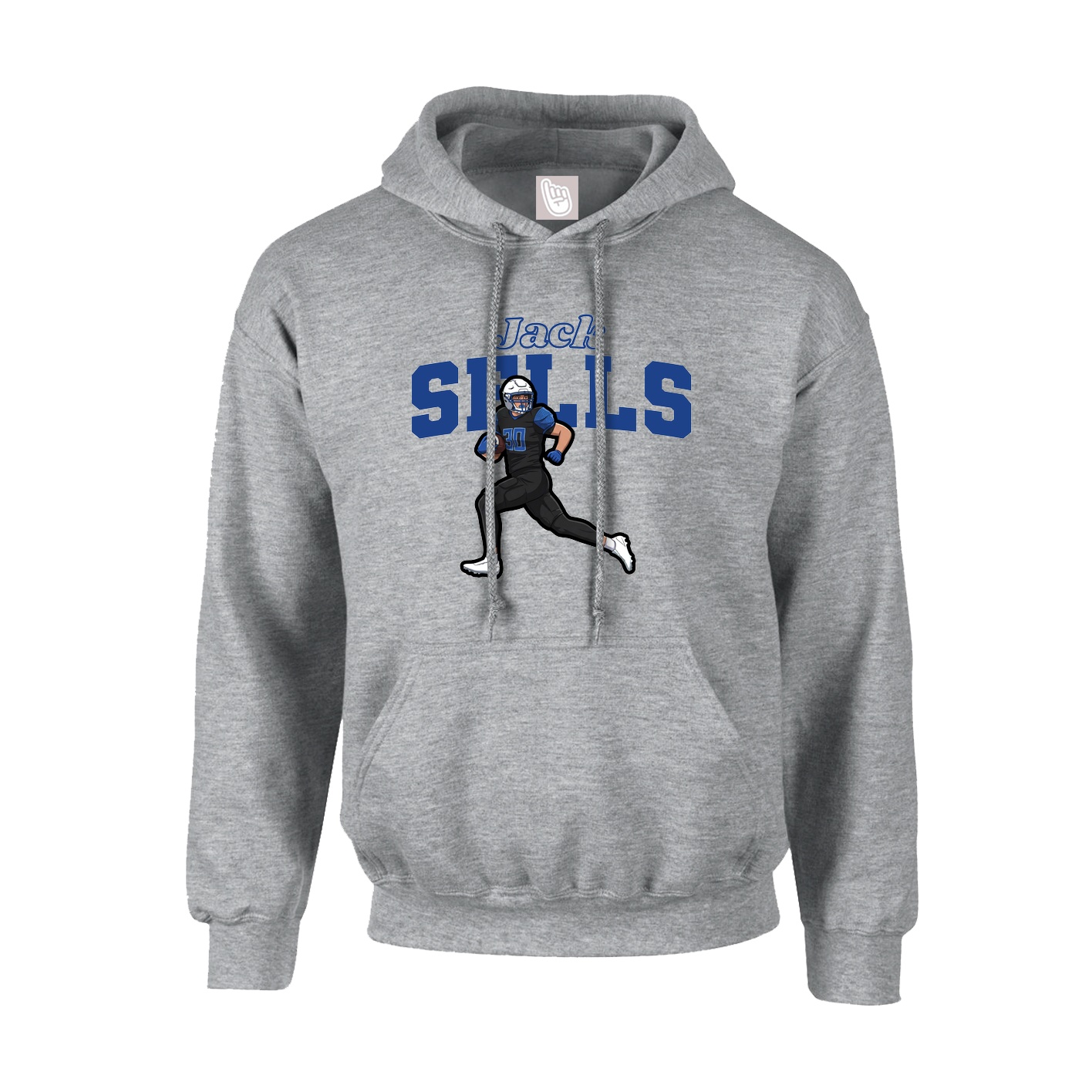 Youth Hoodie — Name Arch in Grey