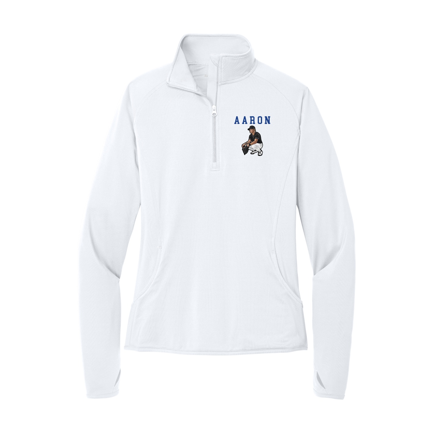 Women's Q-Zip Pullover — Shirsey in White