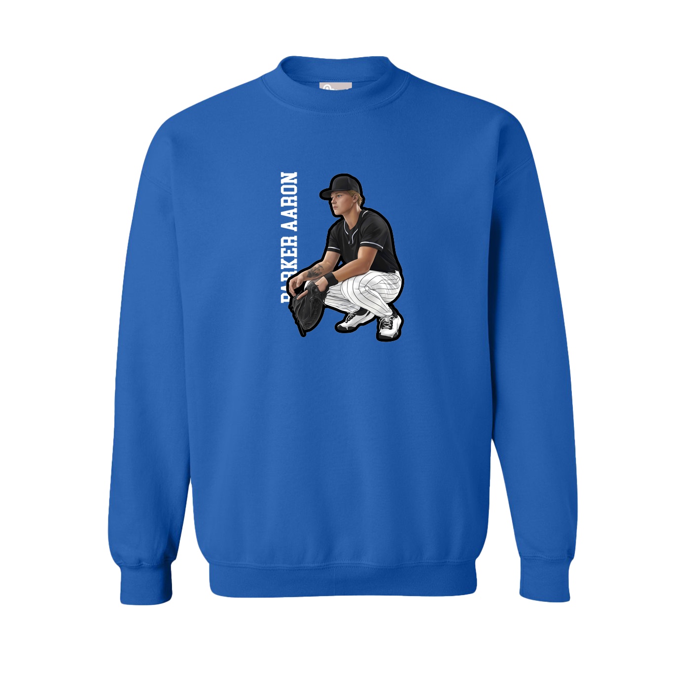 Fleece Crew — Name Vertical in Royal