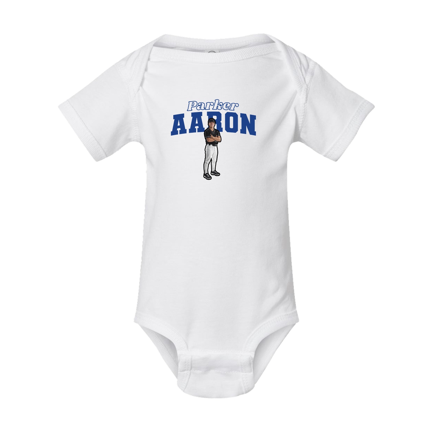 Baby Onesie — Name Arch in White