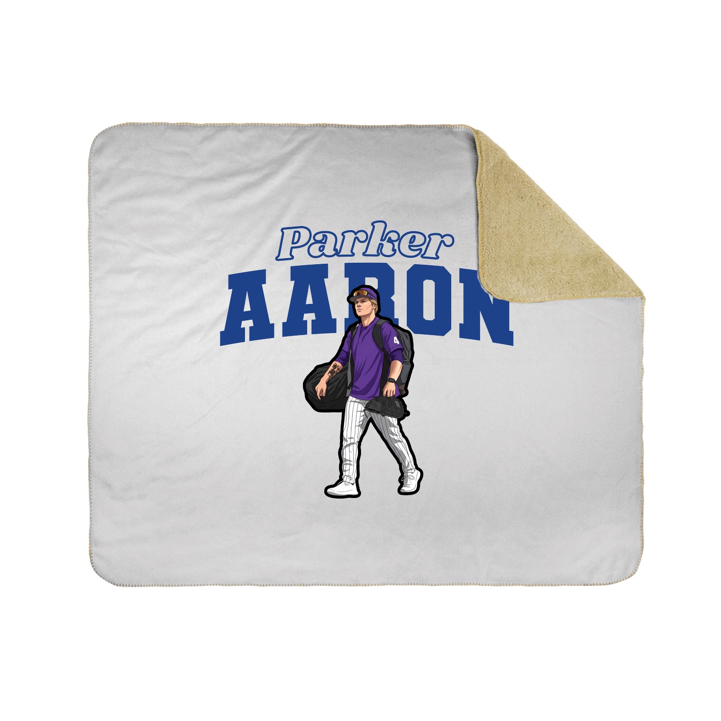Throw Blanket — Name Arch in White