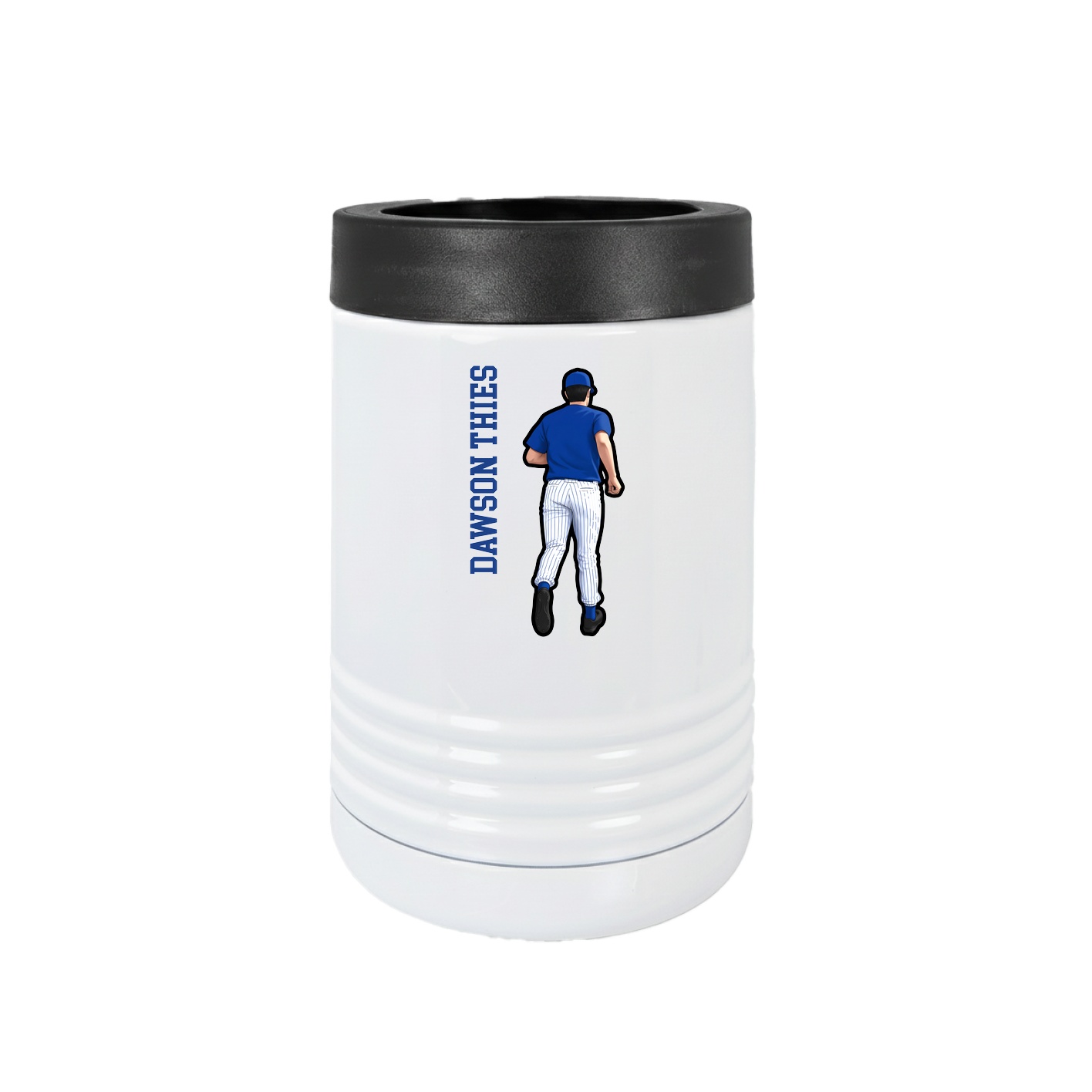 Beverage Holder — Name Vertical in White