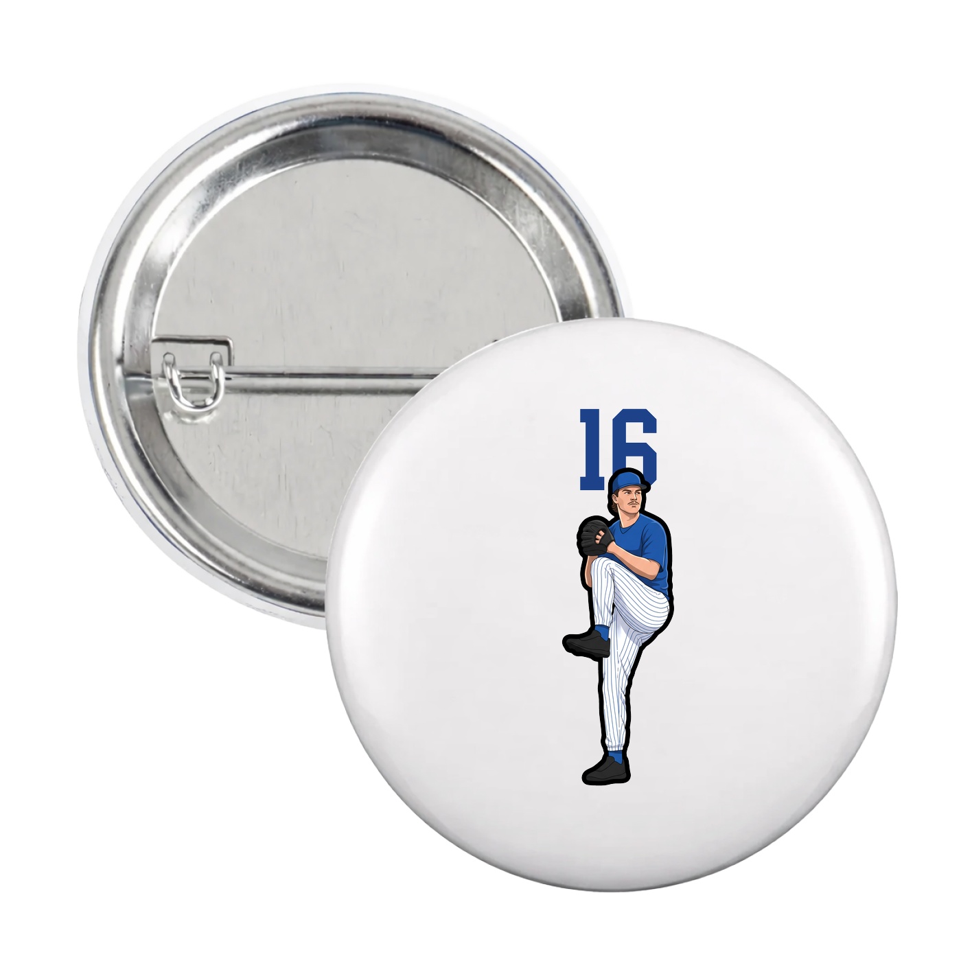 Game Day Button — Number Top in White
