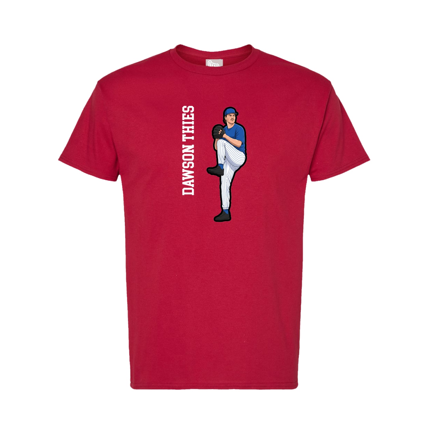 Tee — Name Vertical in Crimson