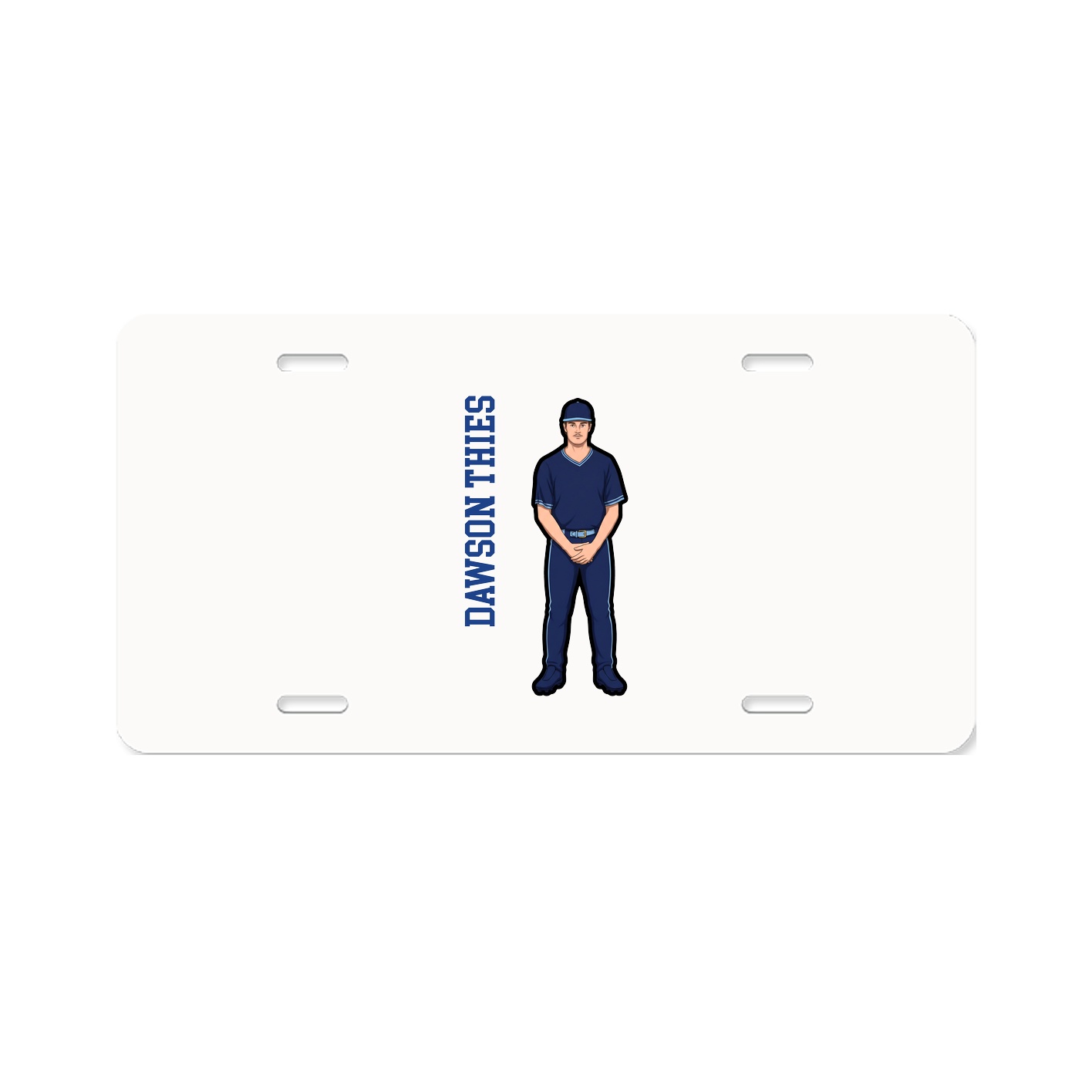 License Plate — Name Vertical in Classic