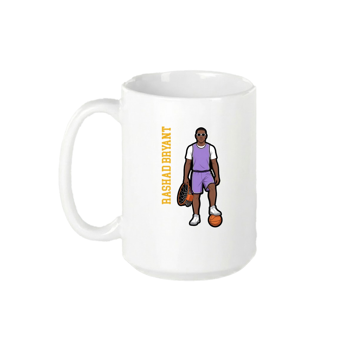 15oz Coffee Mug — Name Vertical in White