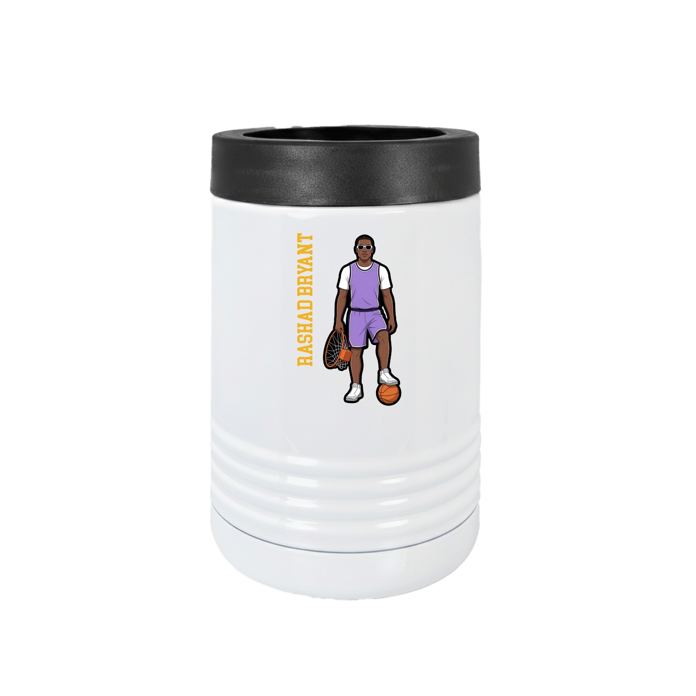 Beverage Holder — Name Vertical in White