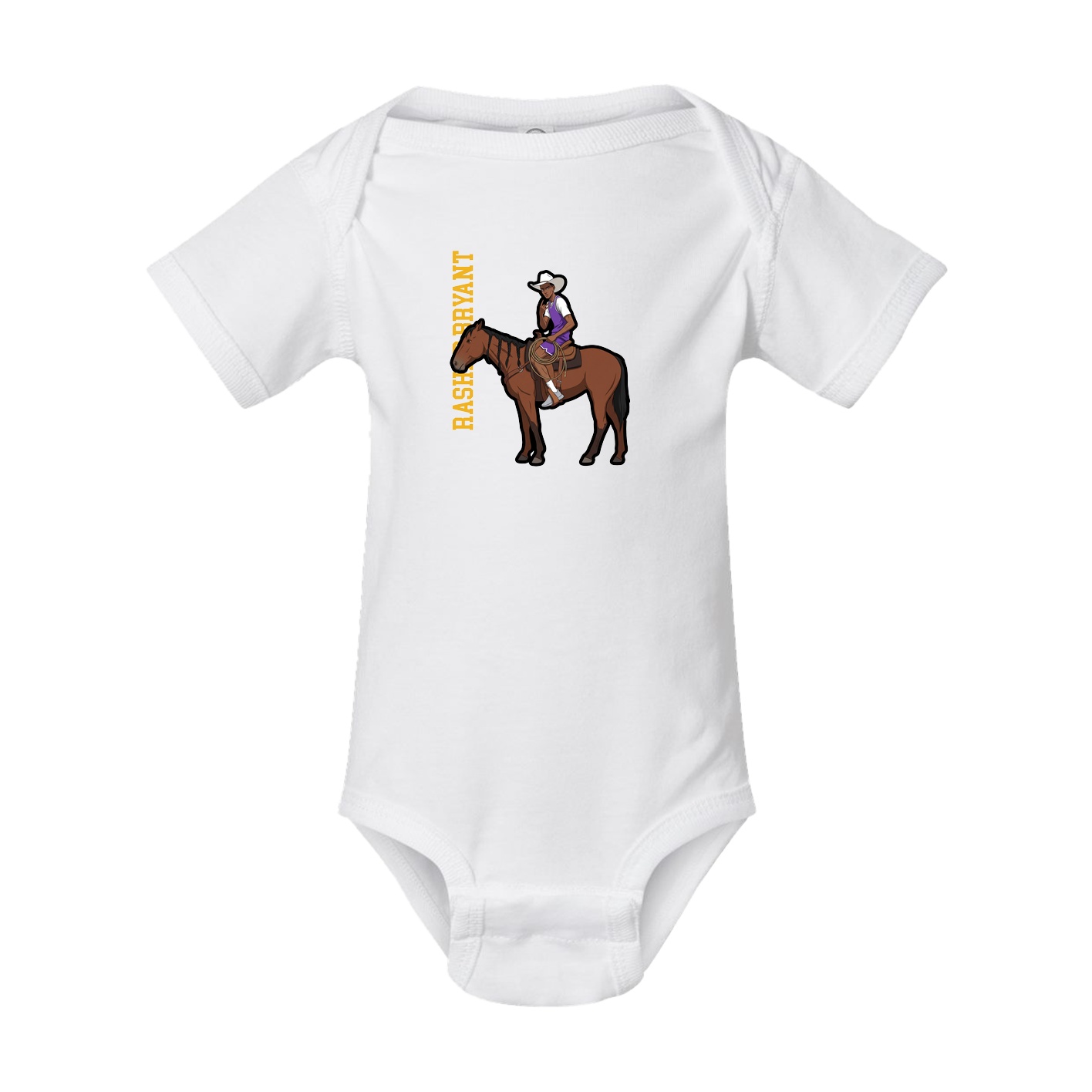 Baby Onesie — Name Vertical in White