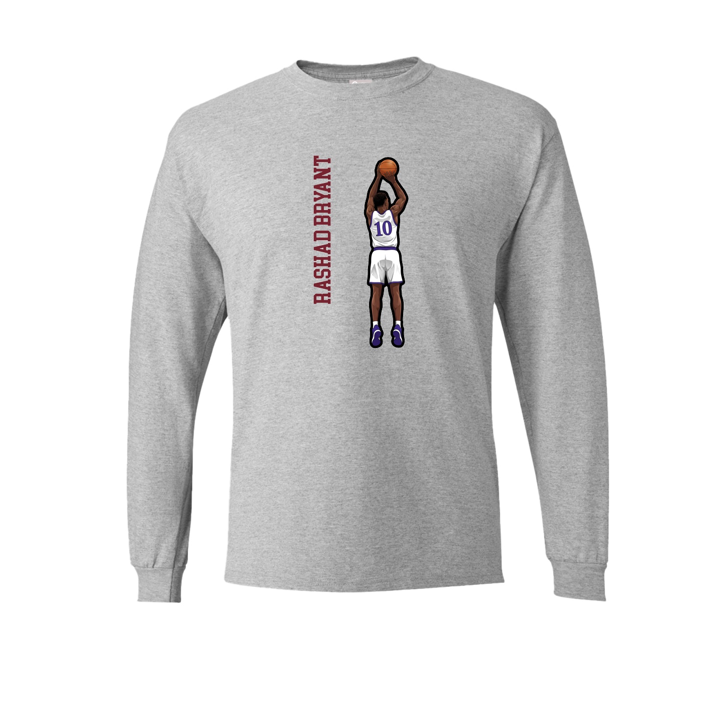 Long Sleeve Tee — Name Vertical in Grey