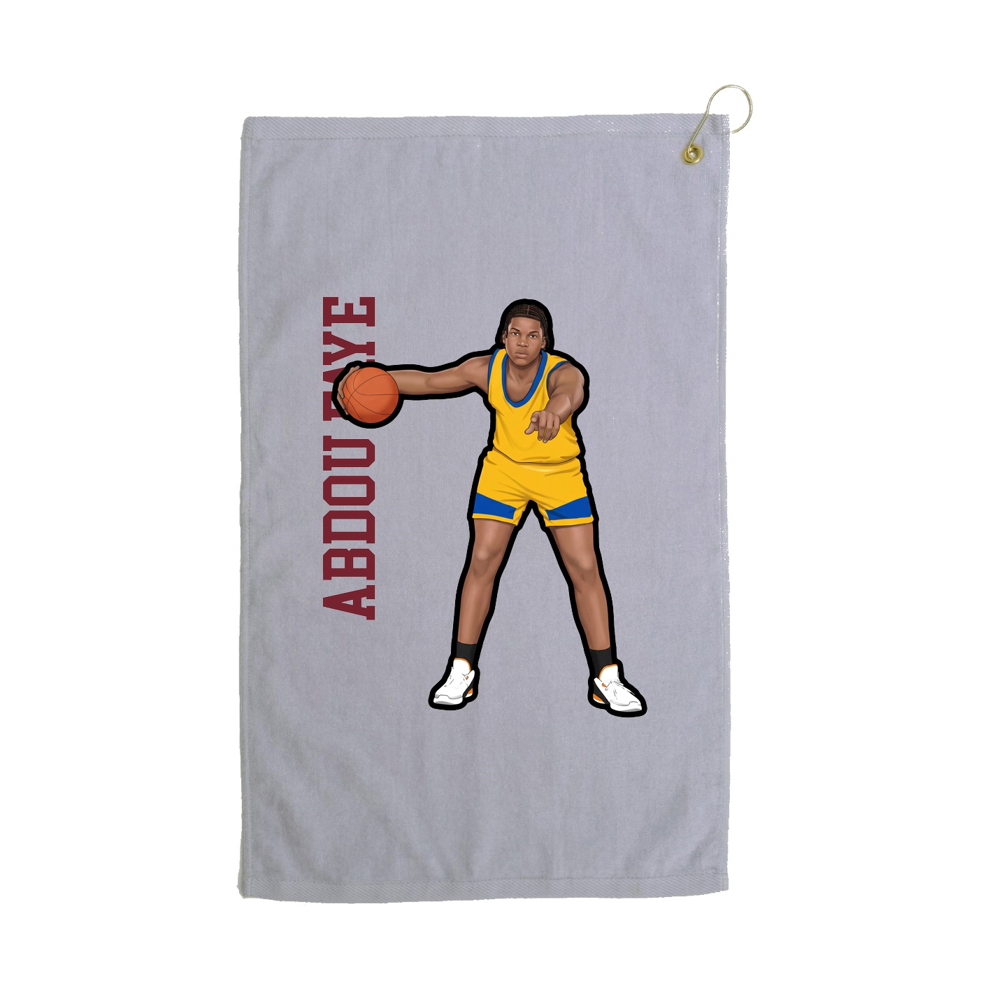 Golf Towel — Name Vertical in Grey