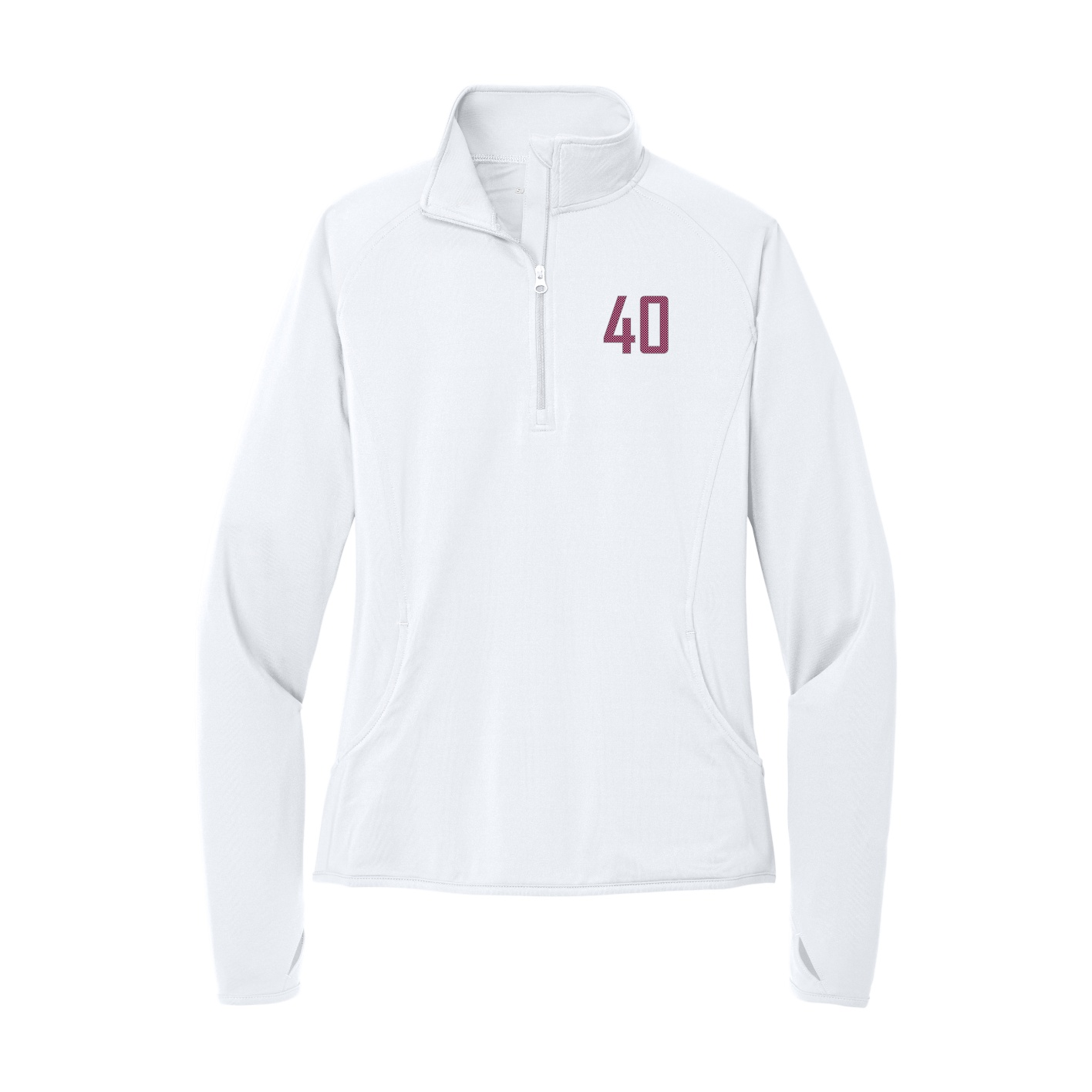Women's Q-Zip Pullover — Front Shirsy in White