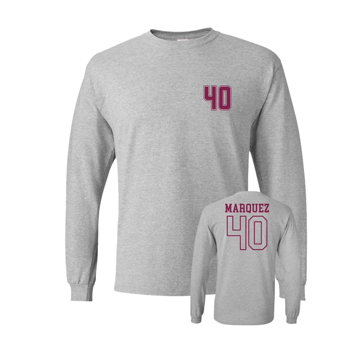 Long Sleeve Tee — Chest Back in Grey