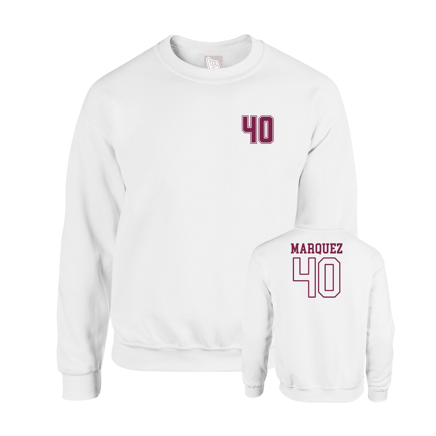 Fleece Crew — Chest Back in White