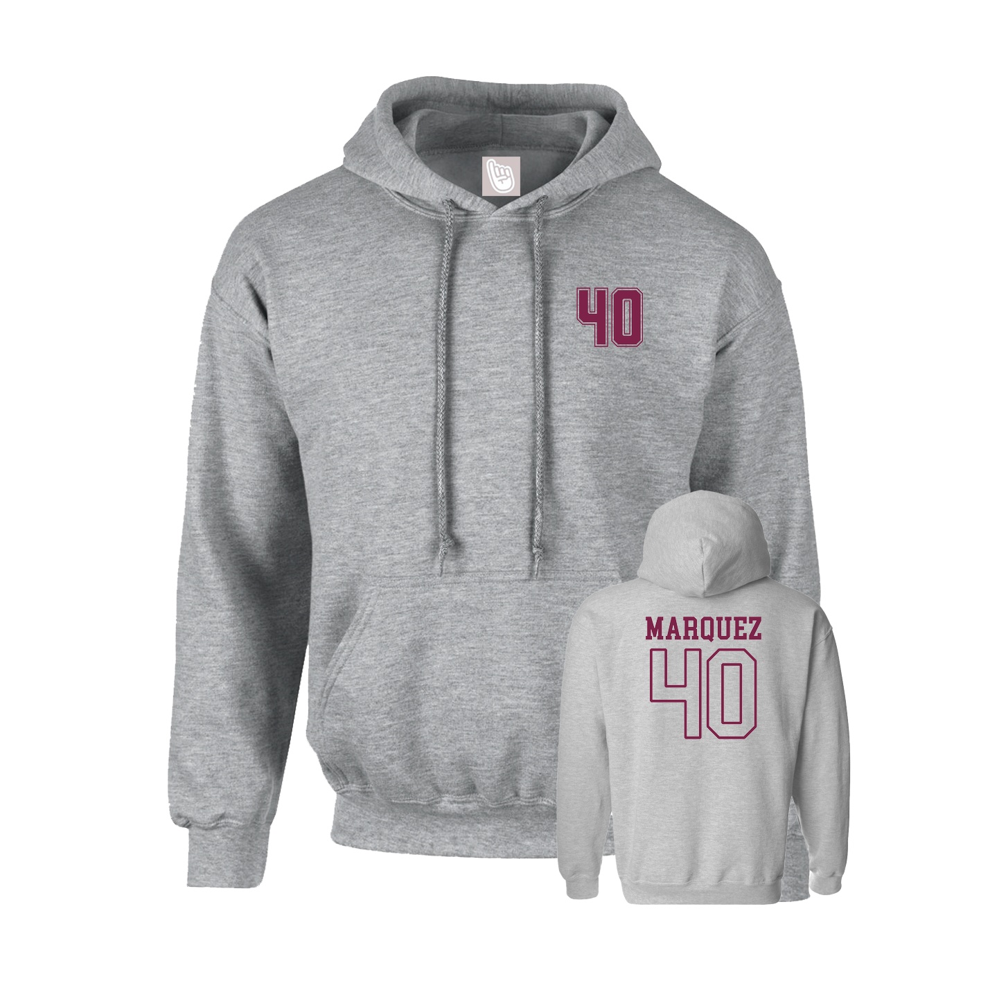 Youth Hoodie — Chest Back in Grey