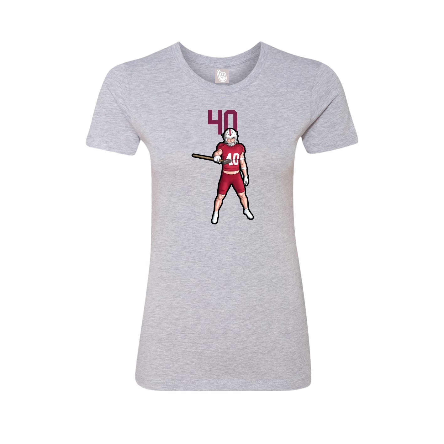 Fitted Women's Tee — Number Top in Grey