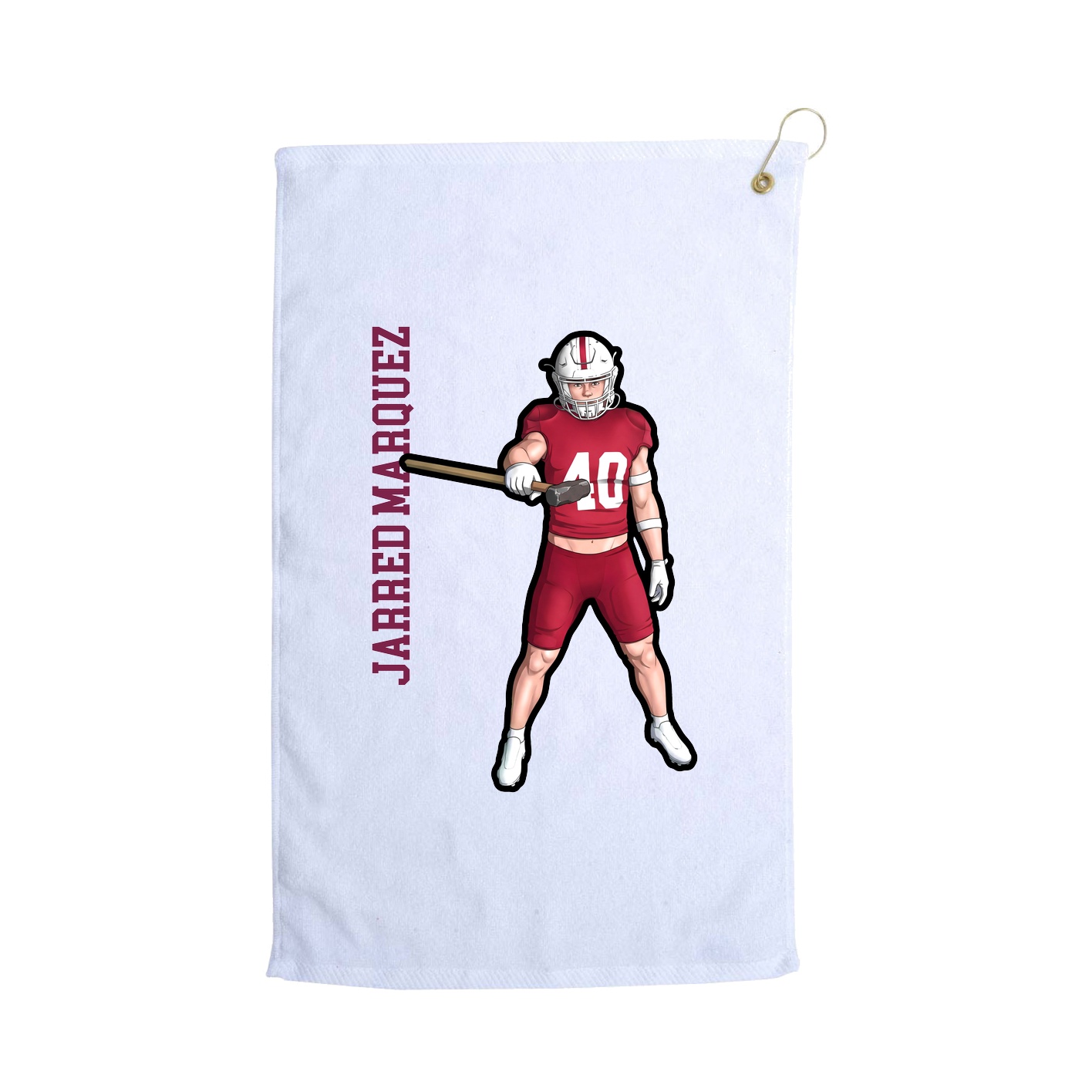 Golf Towel — Name Vertical in White