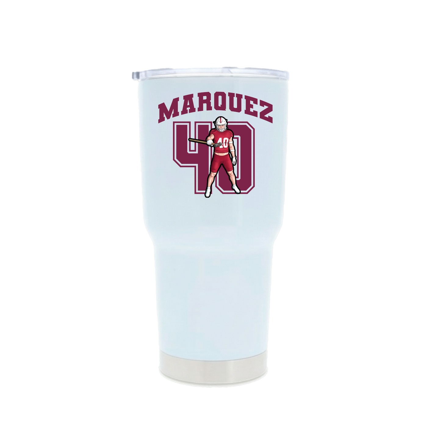 30oz Stainless Steel Tumbler — Number in White