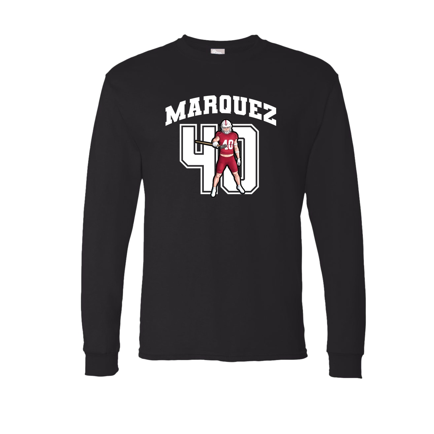 Long Sleeve Tee — Number in Black