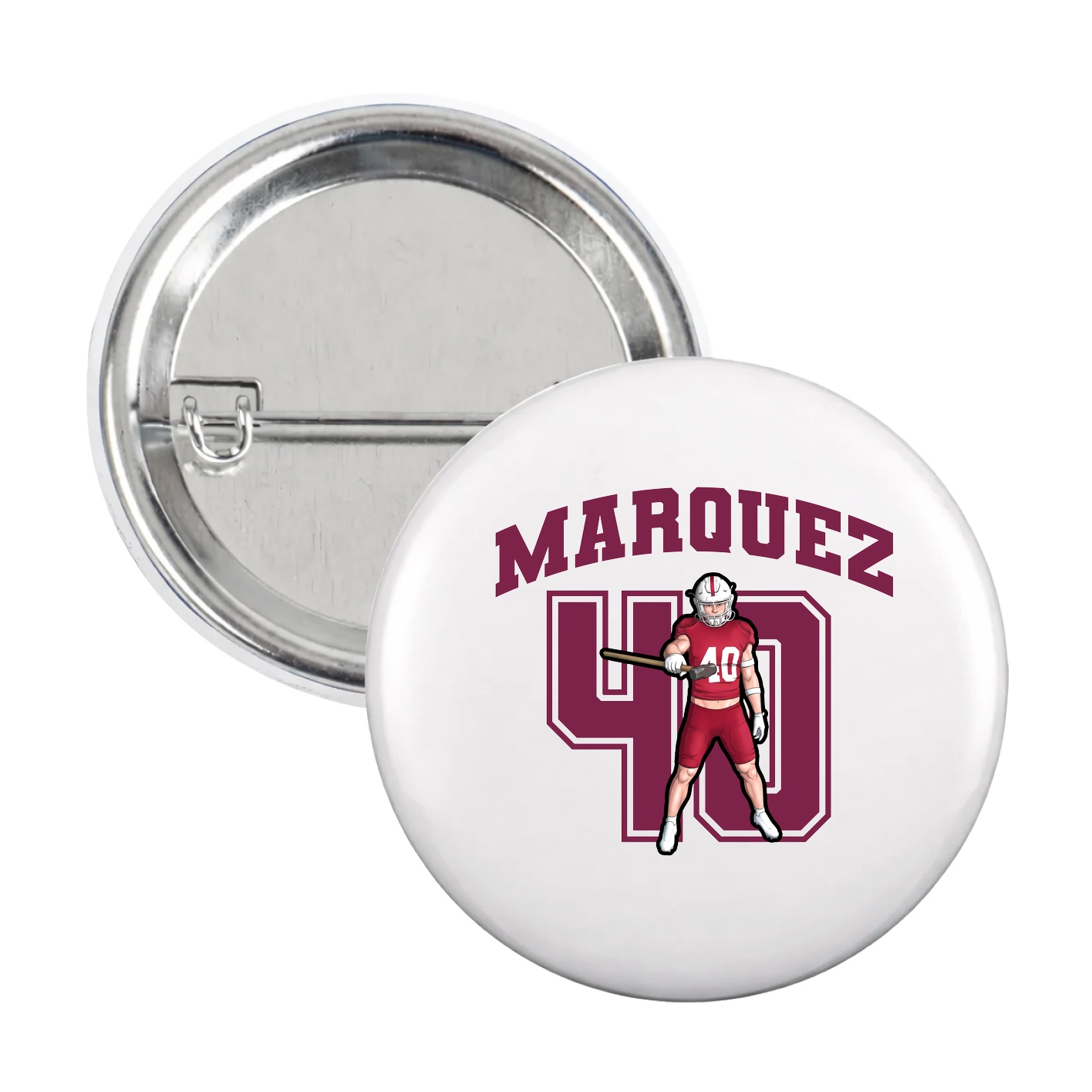 Game Day Button — Number in White