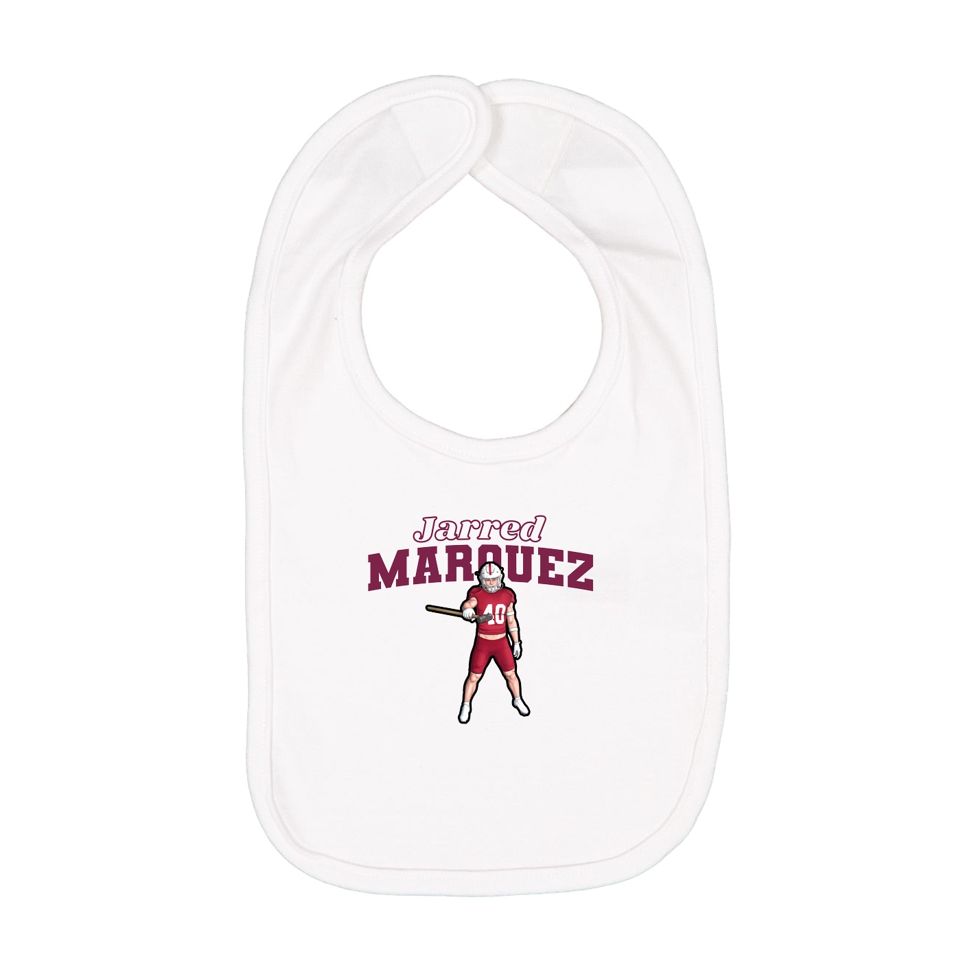 Infant Bib — Name Arch in White