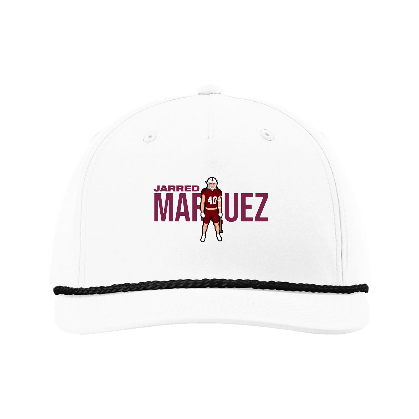 Five-Panel Classic Rope Cap — Player Name in White