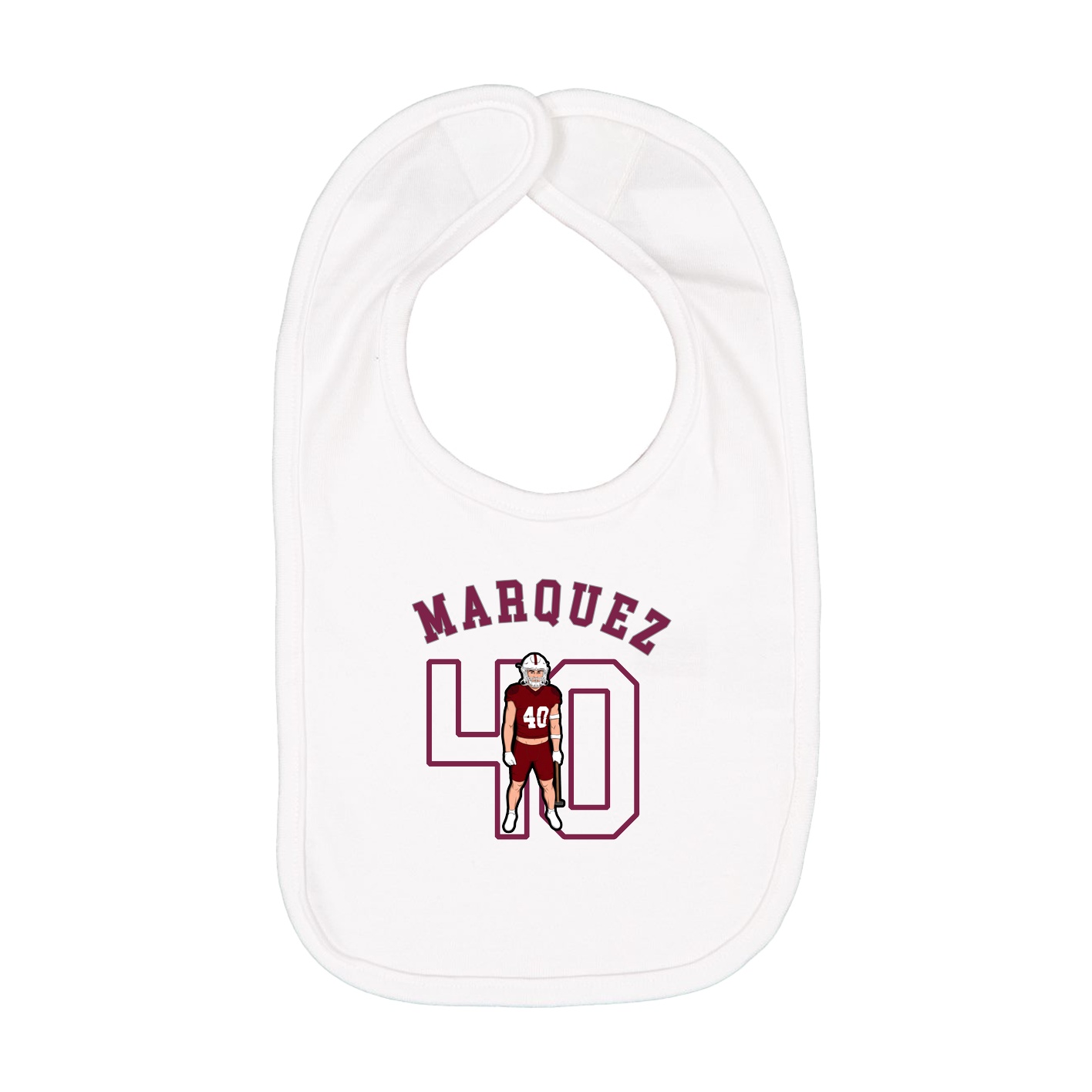 Infant Bib — Shirsey Arch in White