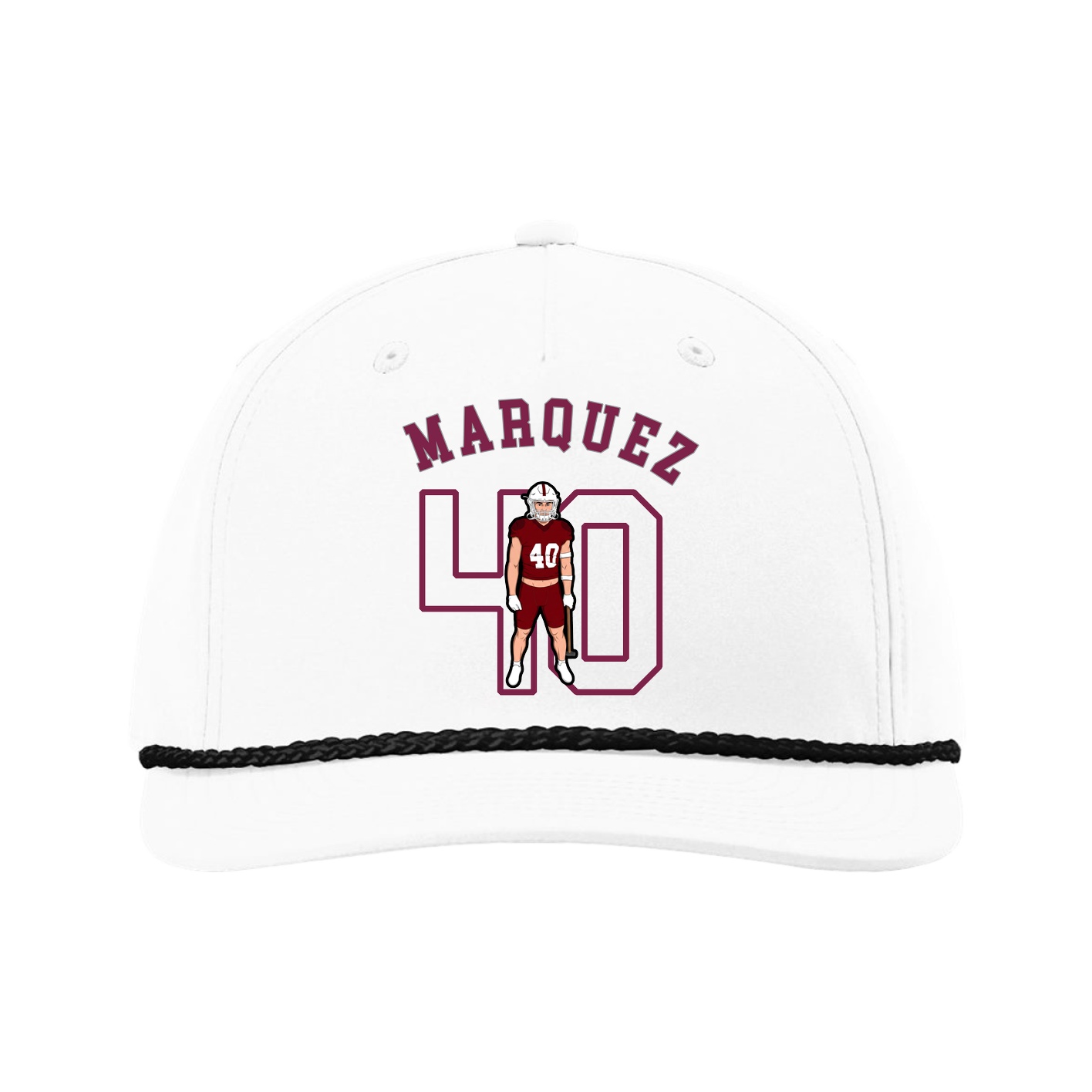 Five-Panel Classic Rope Cap — Shirsey Arch in White