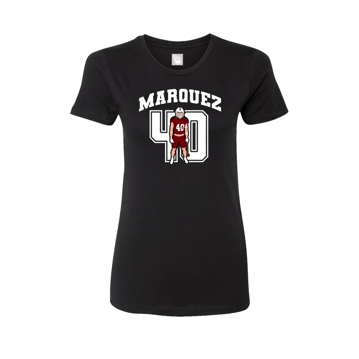 Fitted Women's Tee — Number in Black