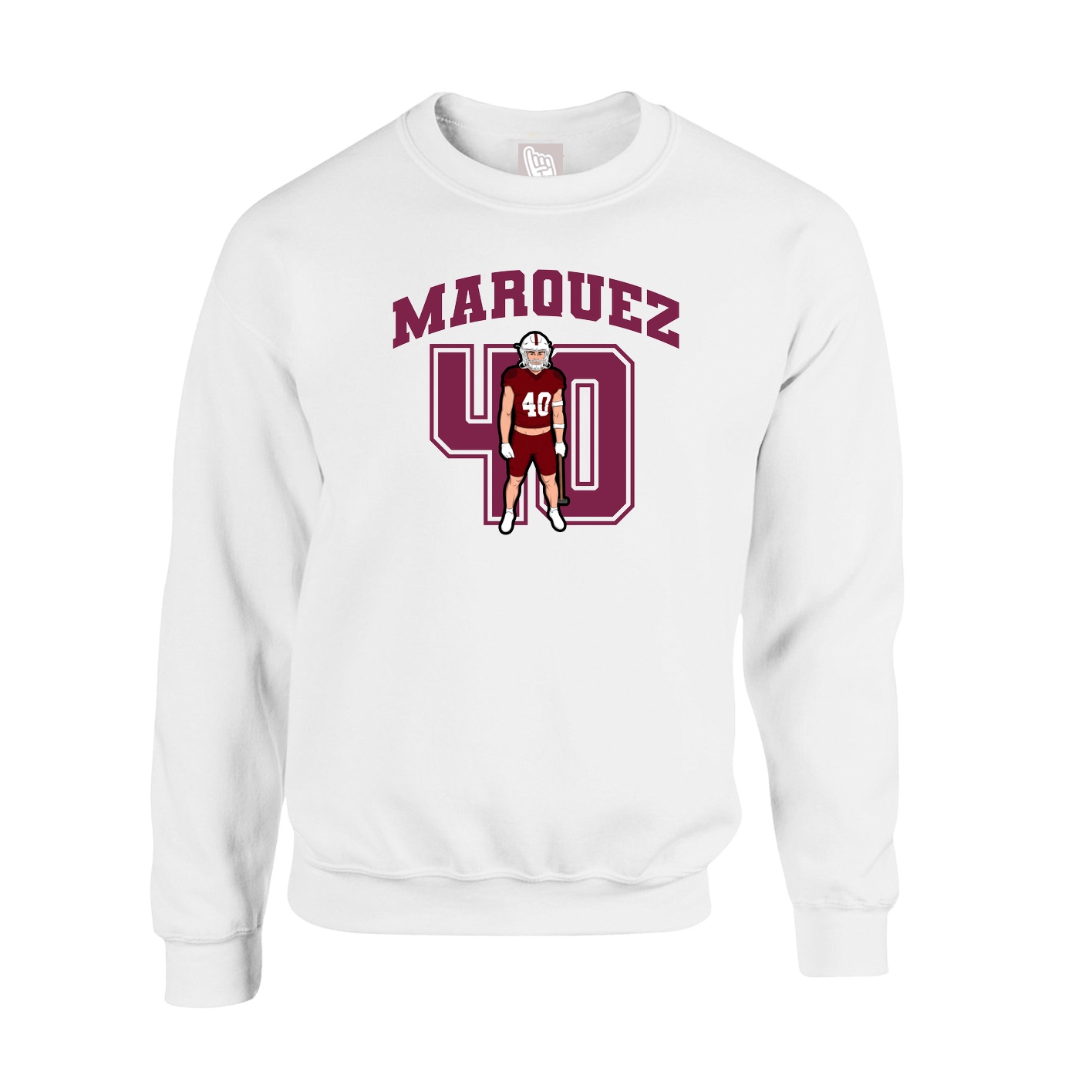 Fleece Crew — Number in White