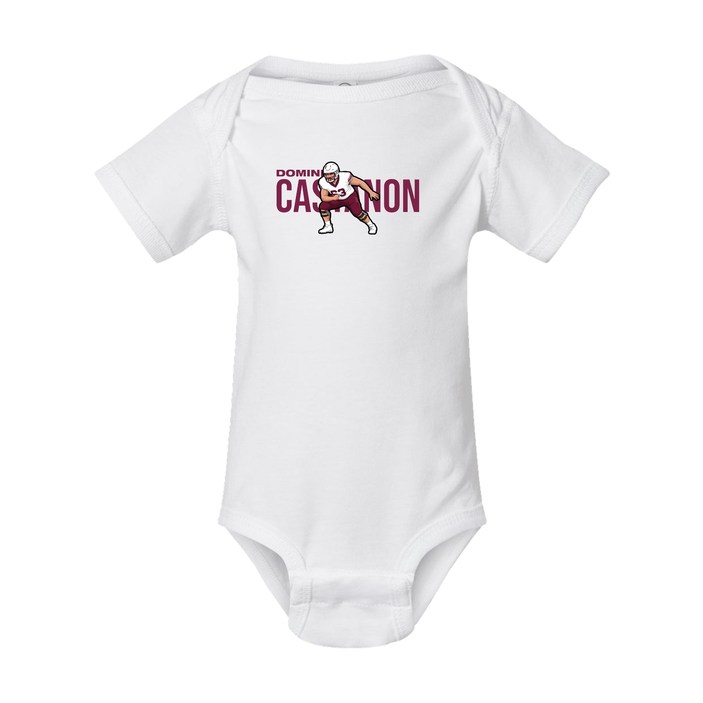 Baby Onesie — Player Name in White