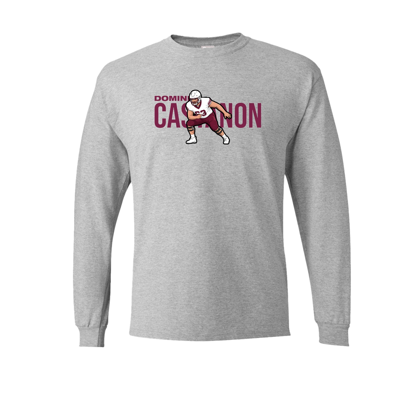 Long Sleeve Tee — Player Name in Grey