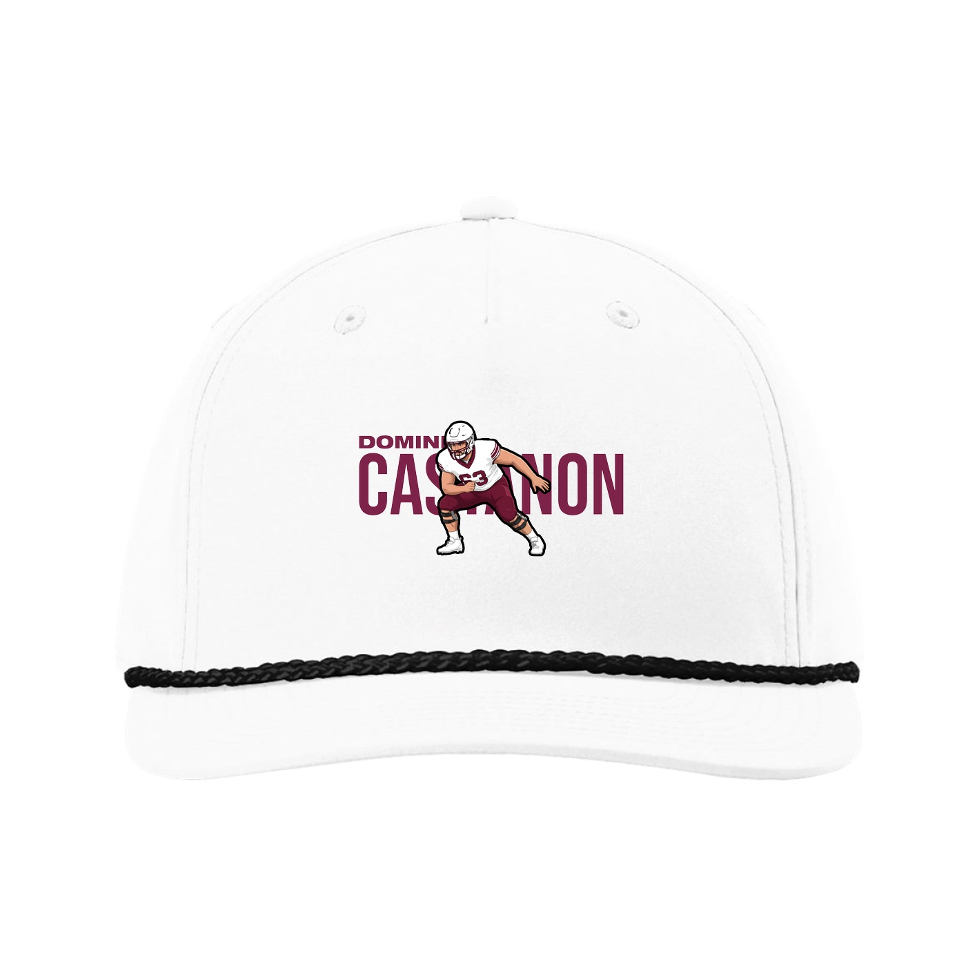 Five-Panel Classic Rope Cap — Player Name in White