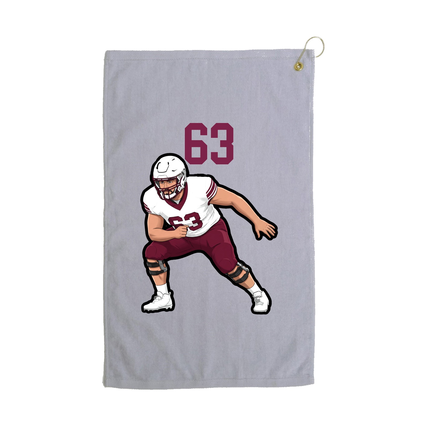 Golf Towel — Number Top in Grey