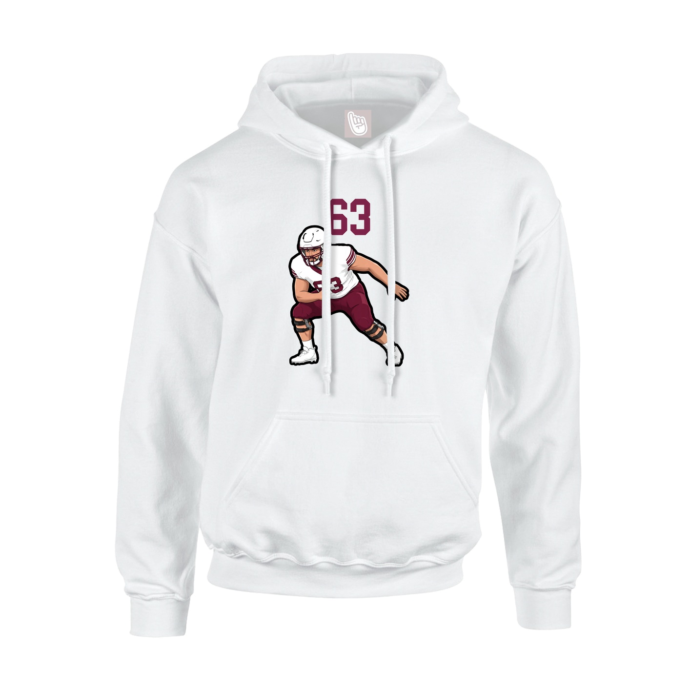Hoodie — Number Top in White