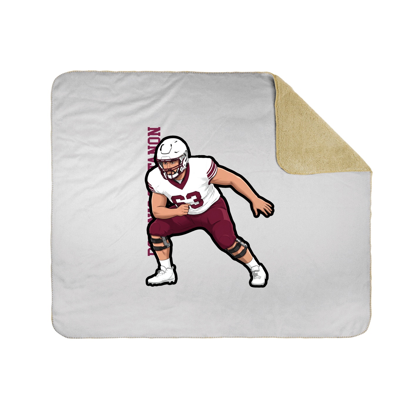 Throw Blanket — Name Vertical in White