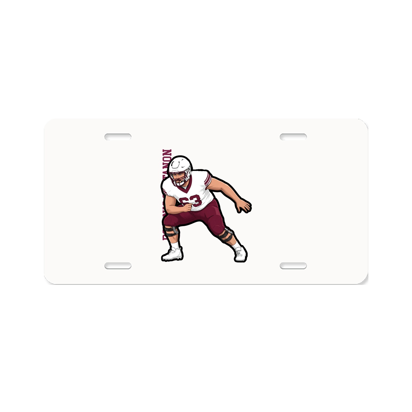 License Plate — Name Vertical in Classic