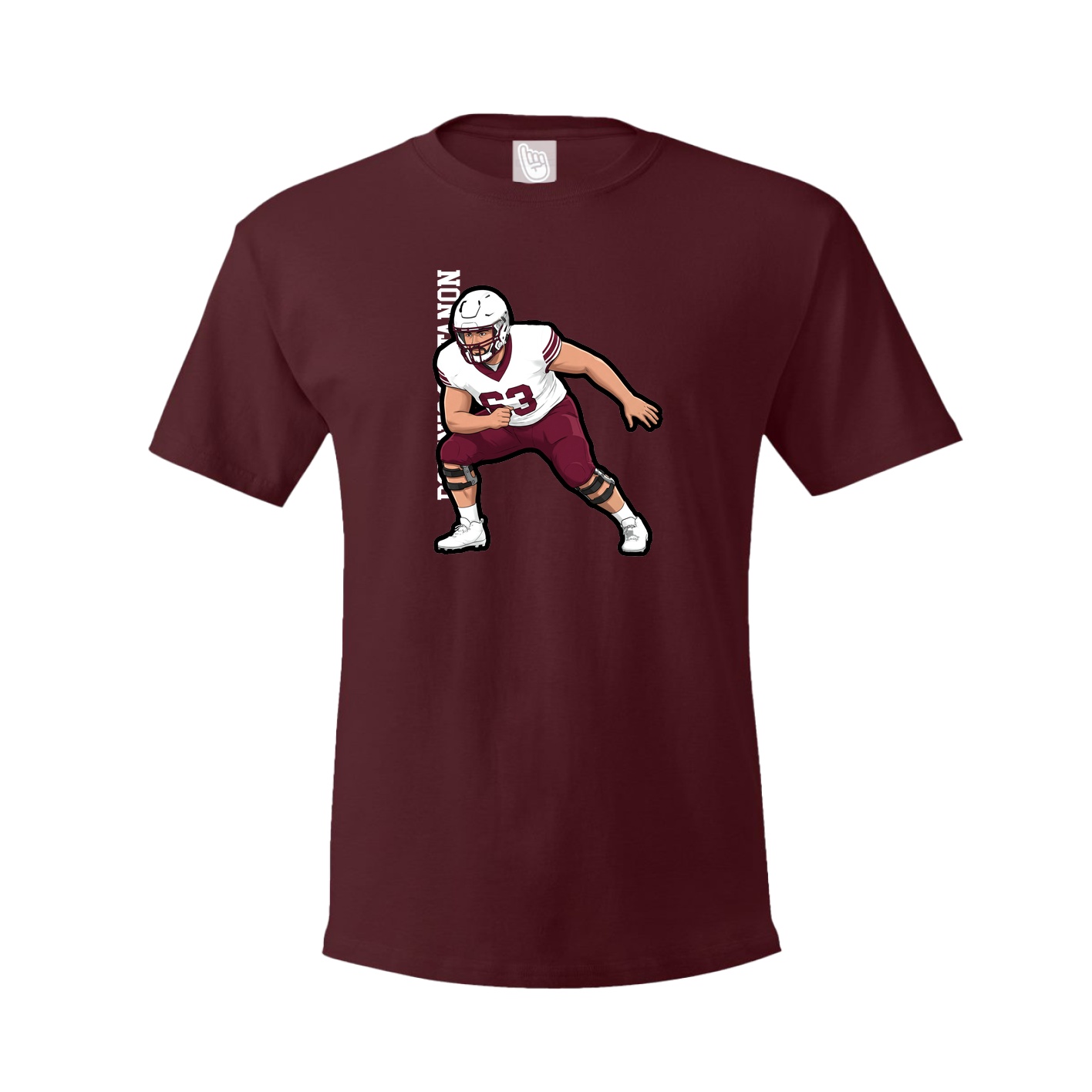 Tee — Name Vertical in Maroon