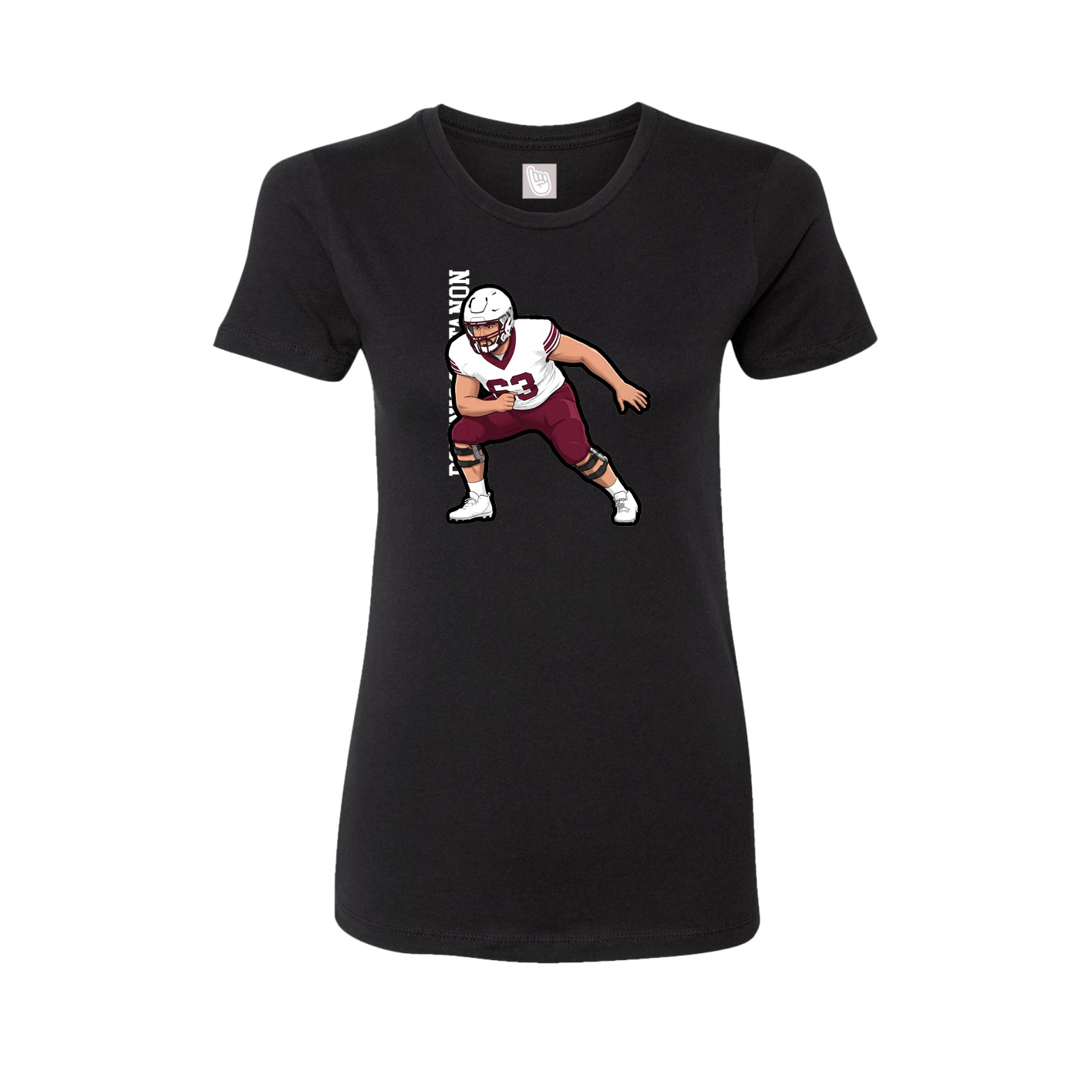 Fitted Women's Tee — Name Vertical in Black