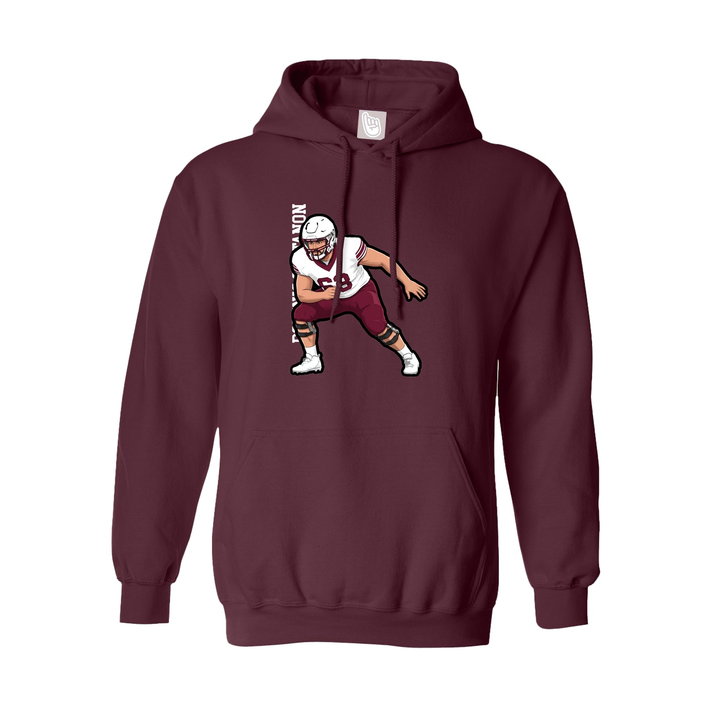 Hoodie — Name Vertical in Maroon