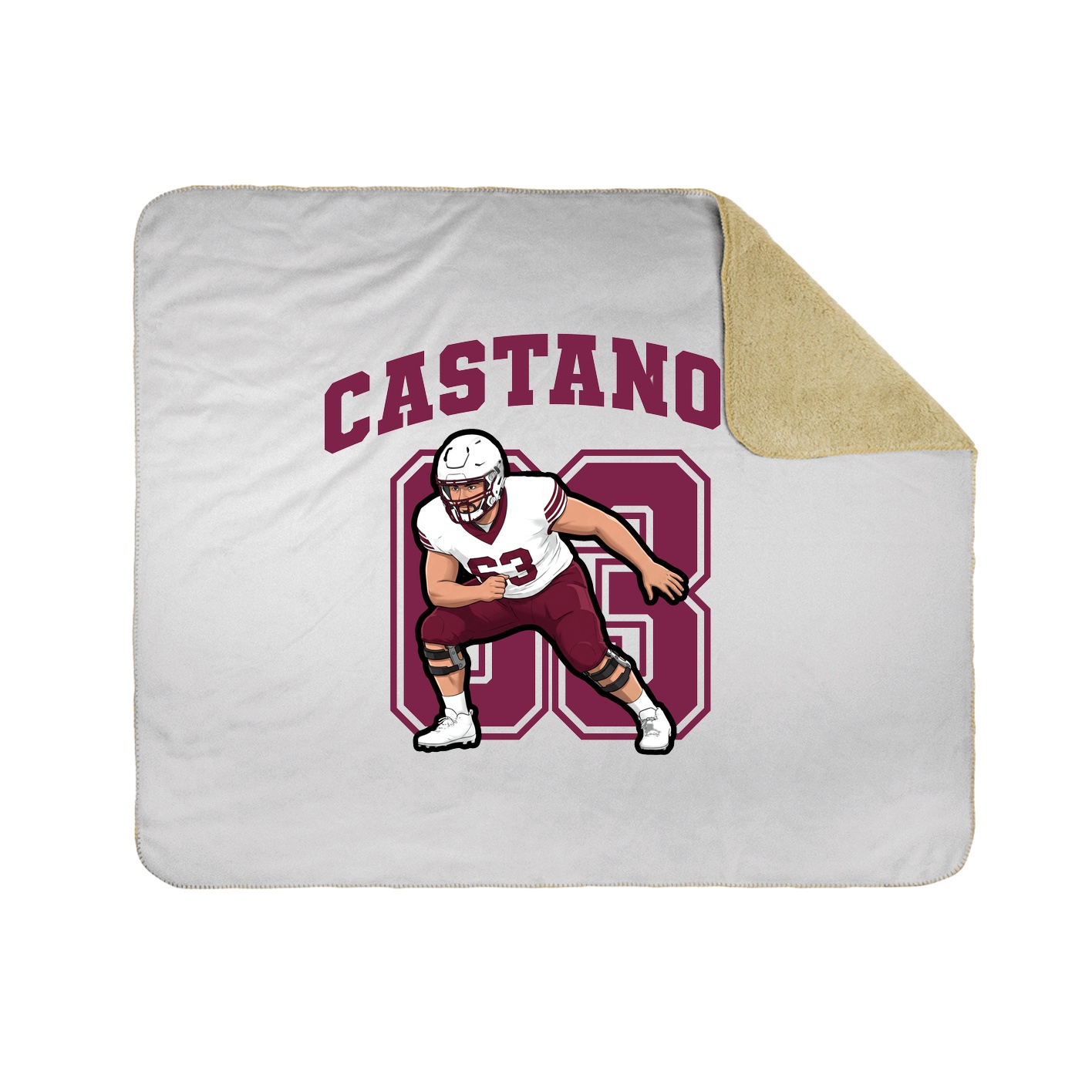Throw Blanket — Number in White
