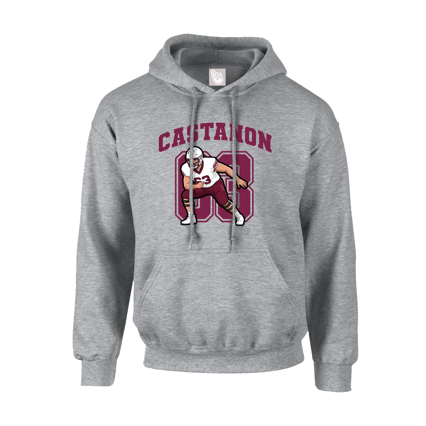 Youth Hoodie — Number in Grey