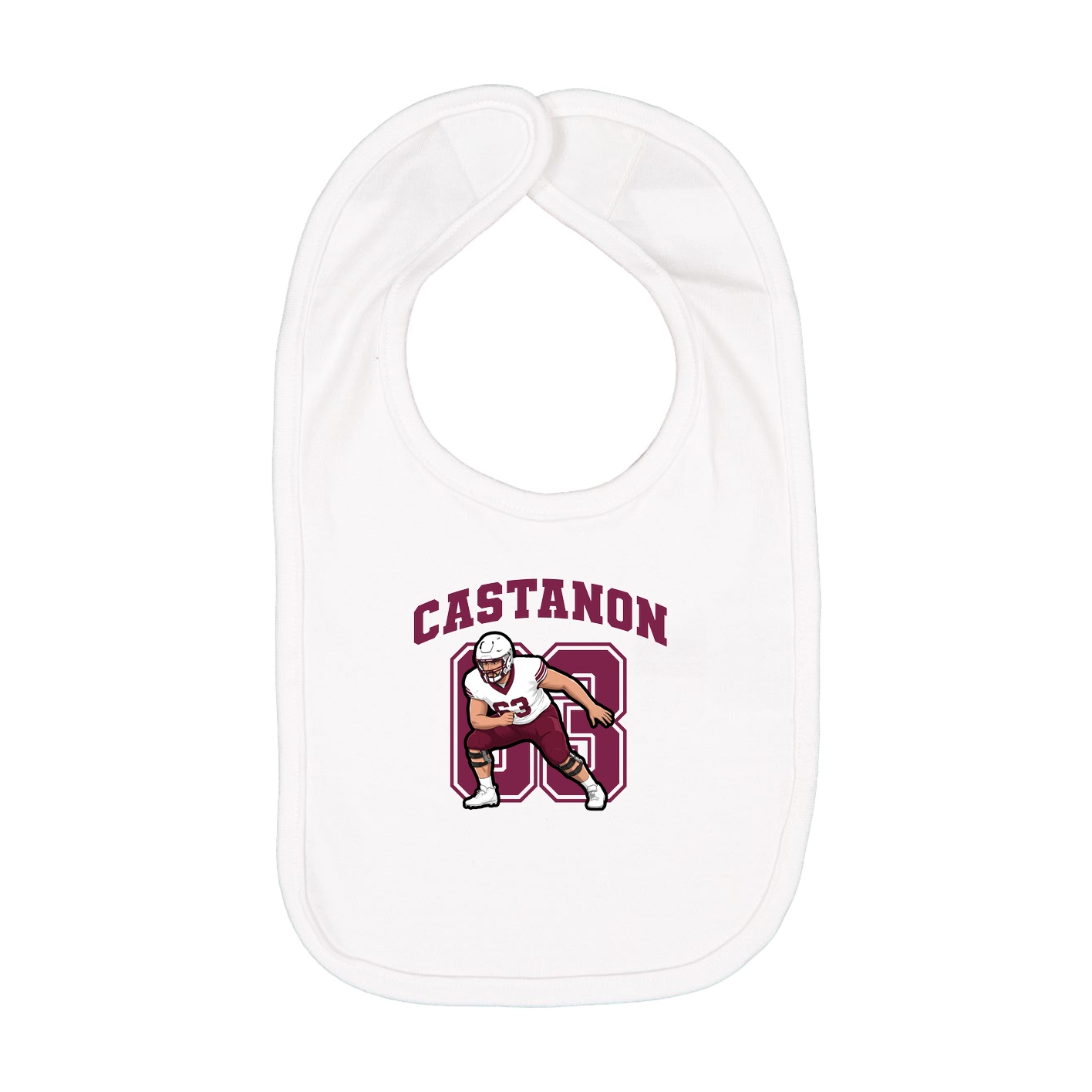 Infant Bib — Number in White