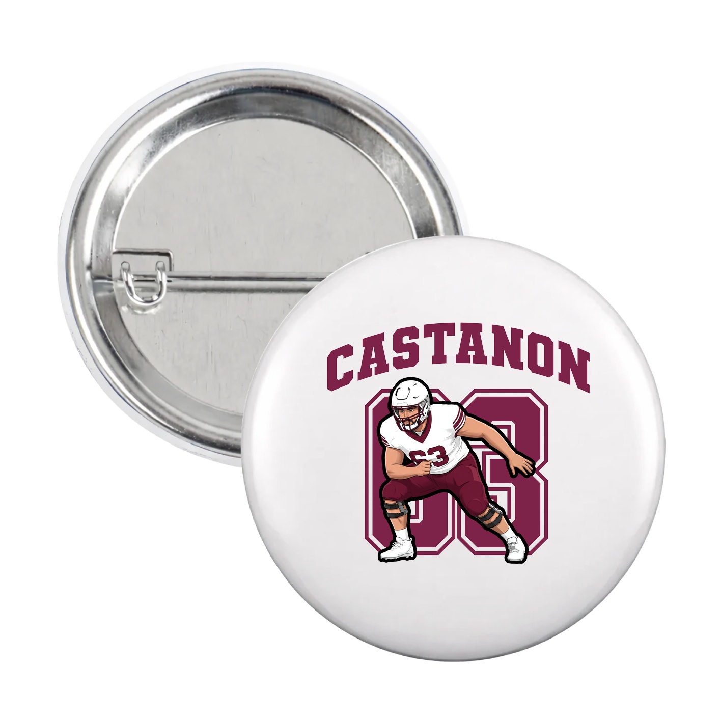 Game Day Button — Number in White