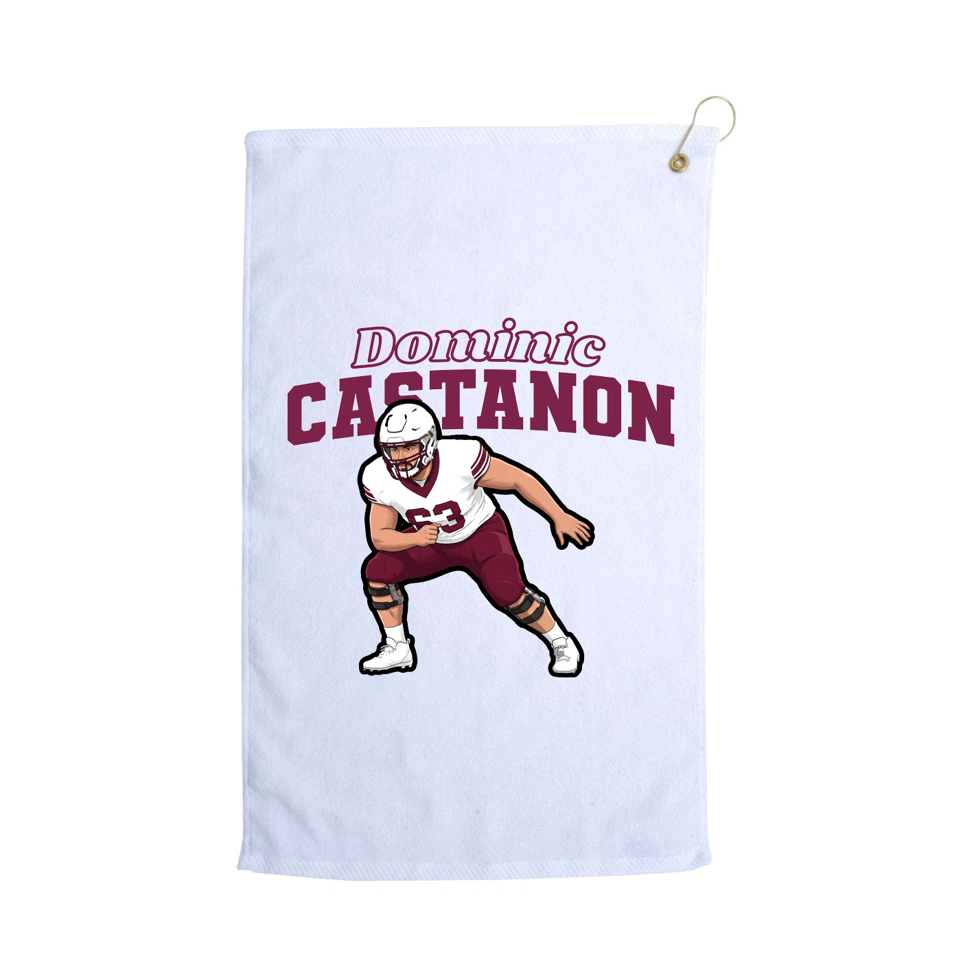 Golf Towel — Name Arch in White